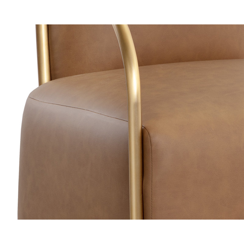 Lounge Chair, Brown Faux Leather