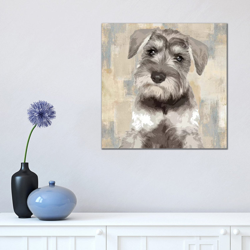 Miniature Schnauzer by Marie-Anne Stas - Wrapped Canvas Painting, 45.72 cm H x 45.72 cm W x 1.91 cm D
