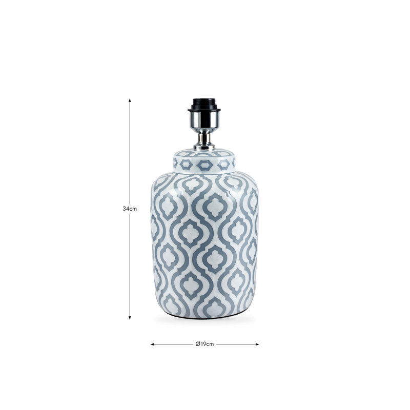 Ceramic Table Lamp, 18.5" H x 11.81" W x 11.81" D, Grey, Cream