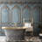 Antique Blue Gold Baroque Wall Panel Mural-1540667826