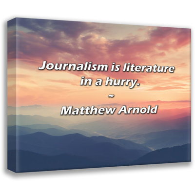Citation artistique: «Le journal, c'est de la litterature pressée». Toile tendue par Matthew