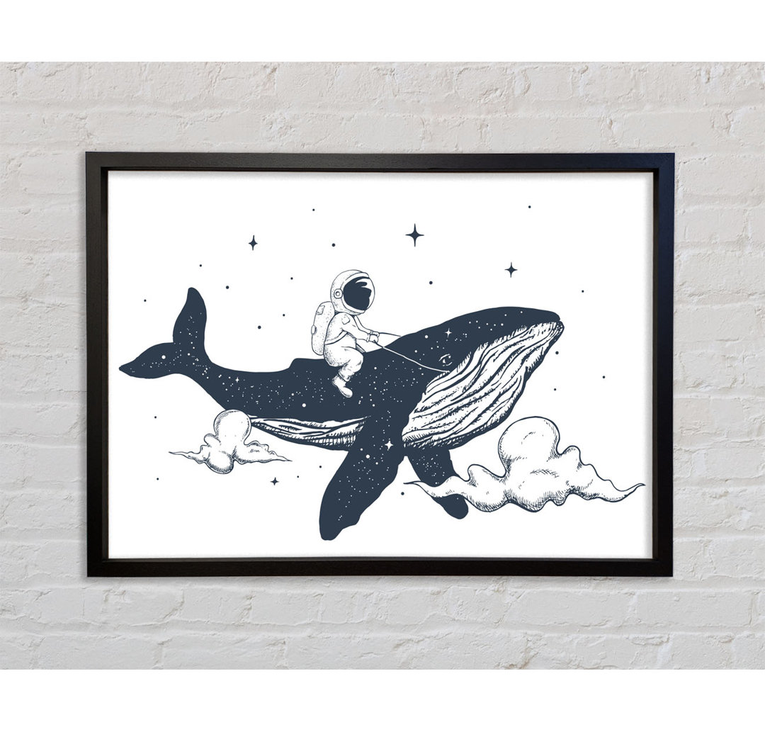 Astronaught On A Whale - Einzelner Bilderrahmen Kunstdrucke auf Leinwand