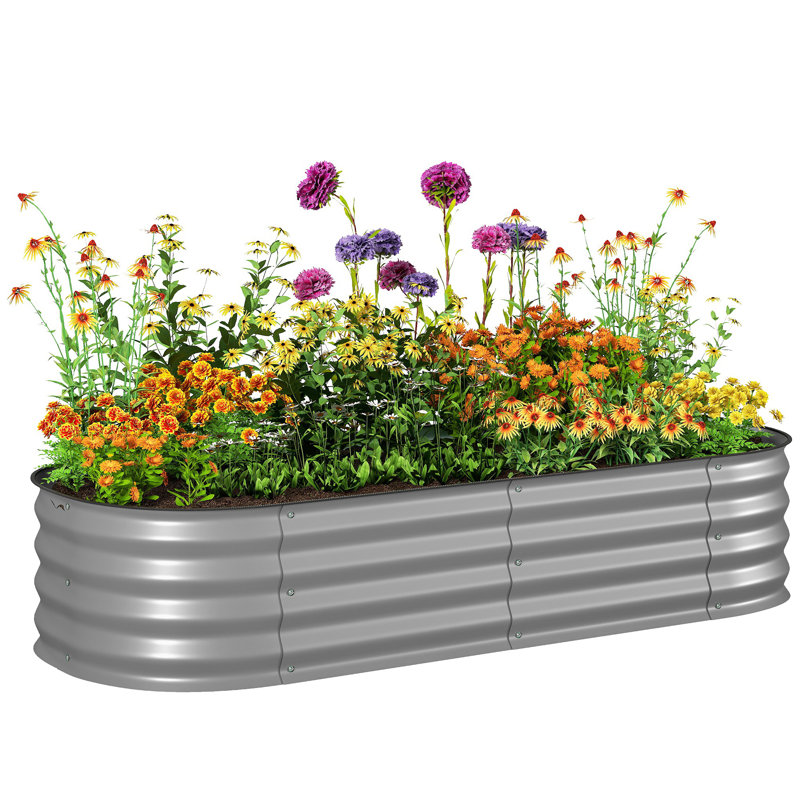 Metal Planter Box, Silver