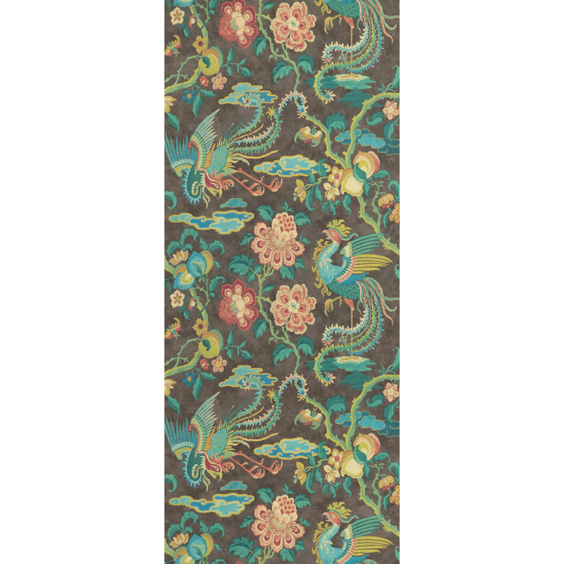 Signature II Wallpaper Roll, Charcoal/Blue