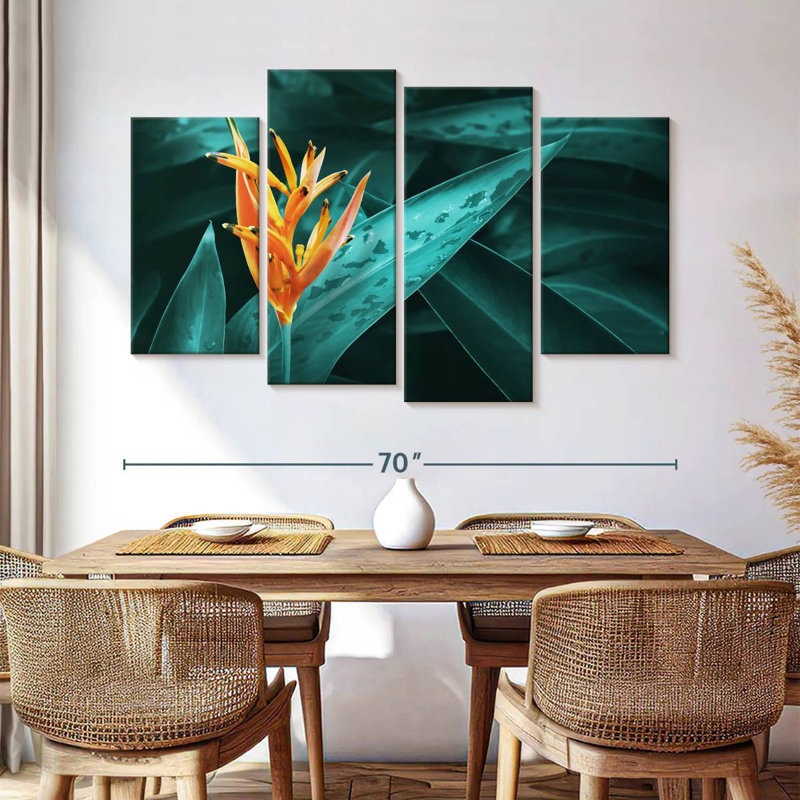 Harnek Orange Heliconia, 42" H x 68" W
