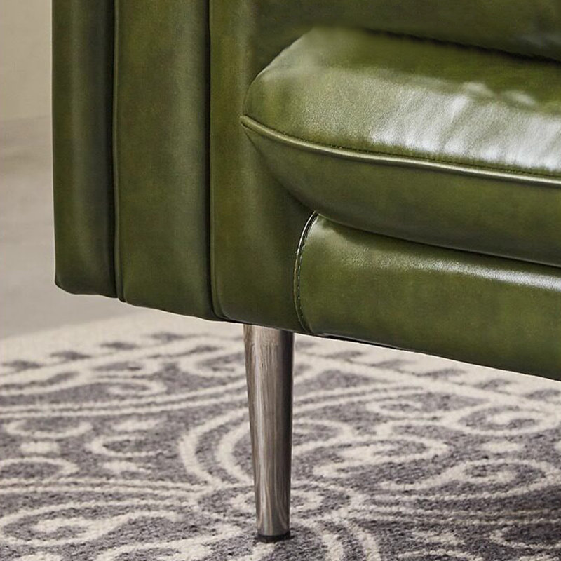Causeuse-coussin modulaire en cuir véritable vert