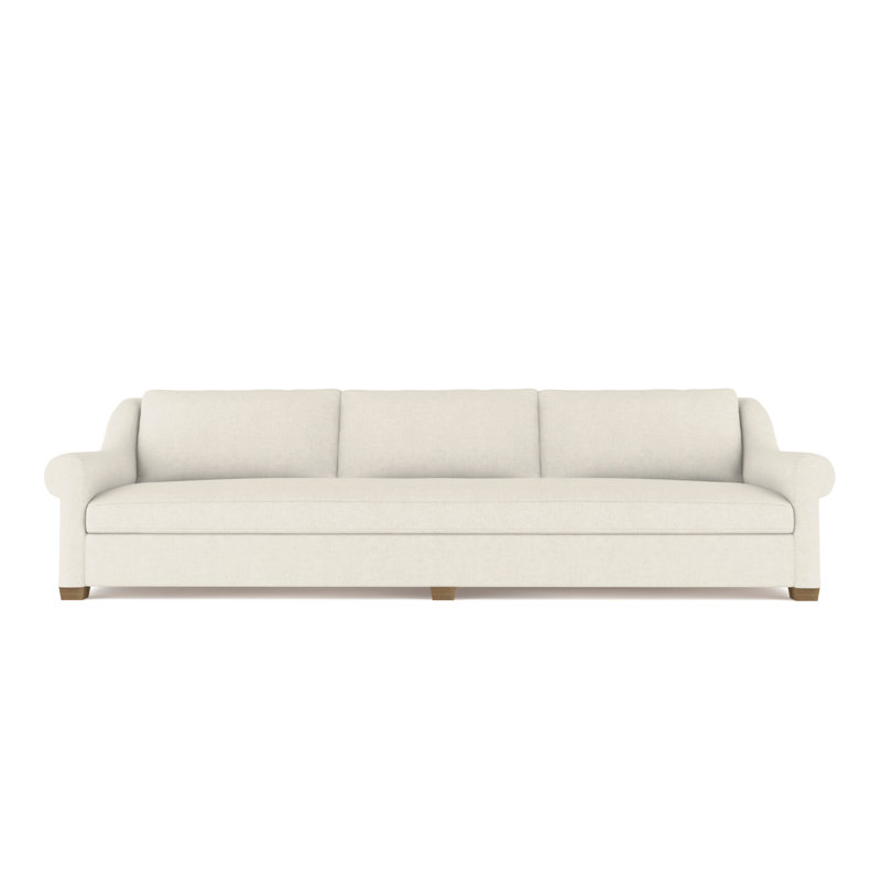 Canapé Thompson, Lin à tissage carré albâtre, H 32 po x l 120 po x P 46 po, Ébène