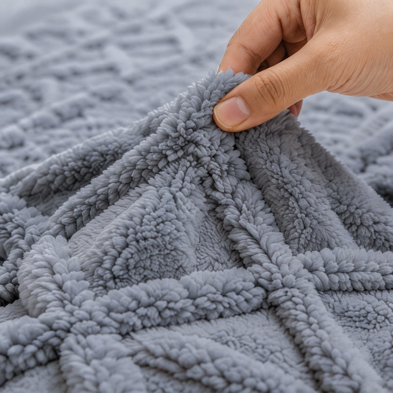 Housse de coussin moelleuse 3D Diamond, 27,6 po x 59 po, Gris clair