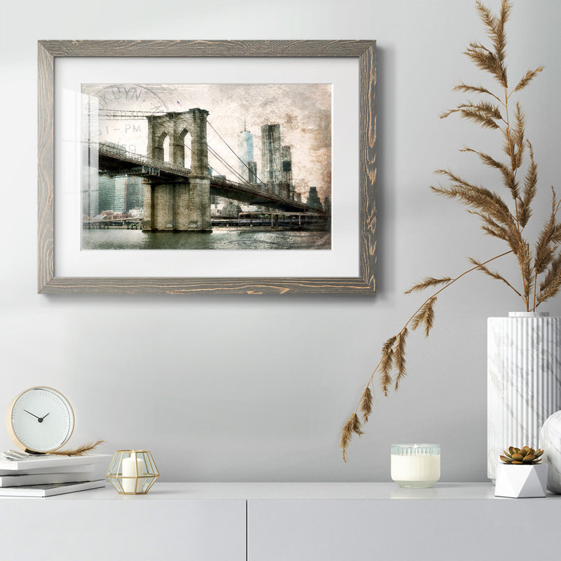 Pont de Brooklyn, New York, H 28 po x l 42 po x P 1,5 po, Gris