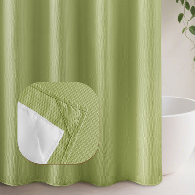 No Hook Embossed Shower Curtain With Snap-In Liner