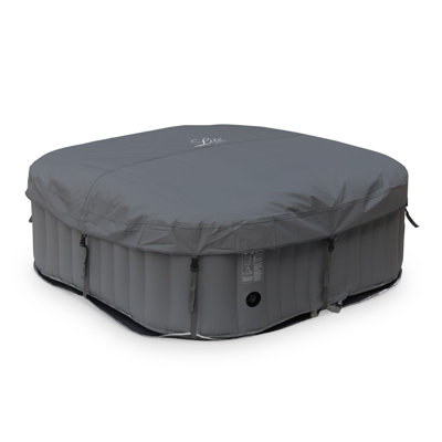 Freeport Park Chipman Vinyl Square Inflatable Hot Tub in Black