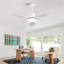 Ventilateur de plafond moderne blanc avec lumière, avec 3 pales en plastique ABS, télécommande, moteur à courant continu réversible et éclairage à DEL à intensité variable.-530170264-530170266