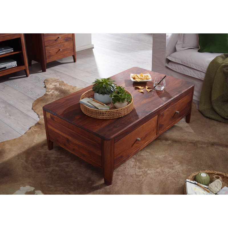 Brooklyn Solid Wood Four Leg Coffee Table with Storage