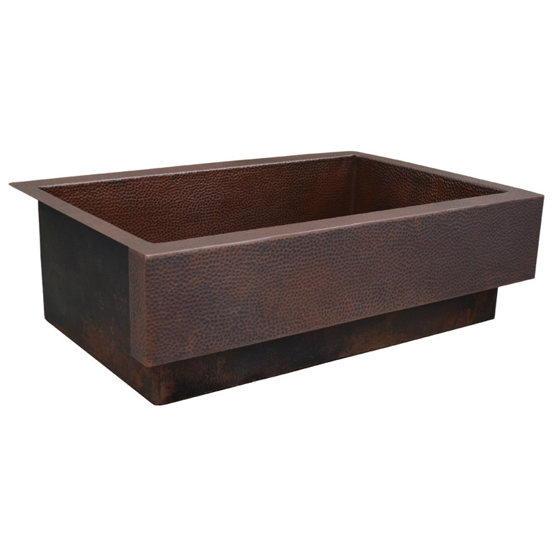 Farmhouse 33" L x 22" W Apron Kitchen Sink, Antique Copper