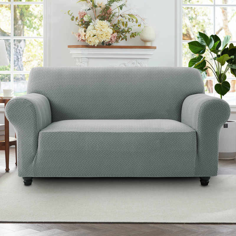 Luxury Stretchable Spandex Sofa Cover/Protector, 2 Seater, Grey