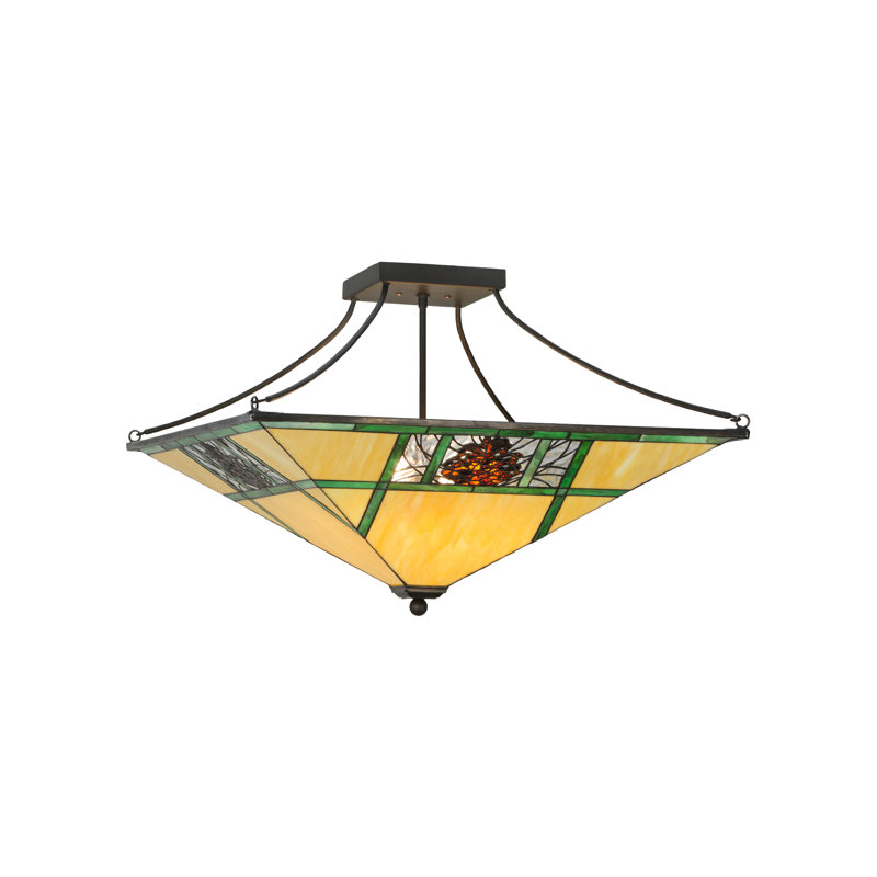 Bronze 4-Light Indoor/Outdoor Energy Star Semi-Flush Mount