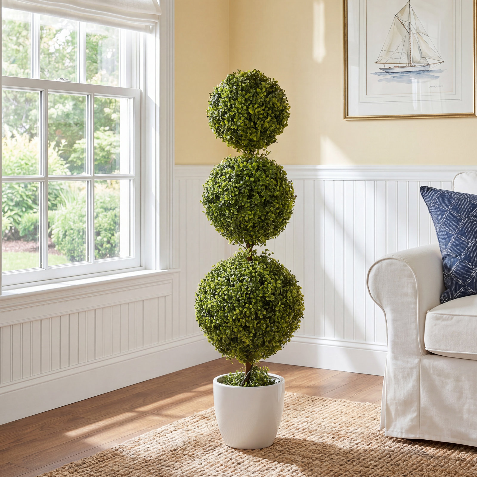 Boxwood Topiary in Pot, 48" H x 13" W x 13" D