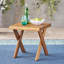 Table d'appoint en bois pour patio - fini sablé, carré 18 po, aspect rustique pour cour arrière X 18 po, 18,03 po de hauteur, Charisma