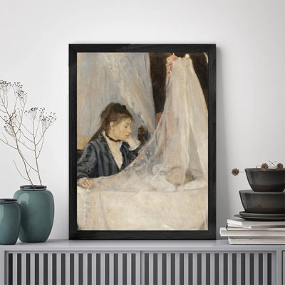 Art mural noir encadré pour le salon et la chambre à coucher, robe blanche pour femme, cadre encadré en bois noir inclus