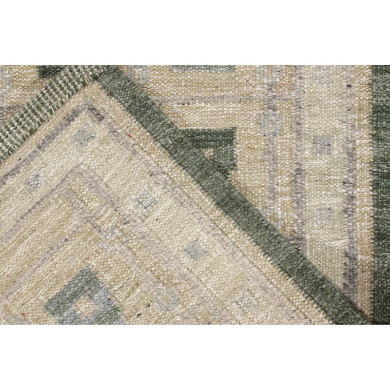 Scandinavian Wool Geometric Area Rug, Runner 2'6" x 10'