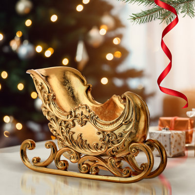 15" Resin Scroll Sleigh