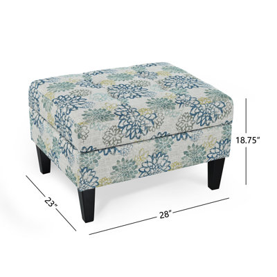 Repose-pieds rectangulaire avec rangement rembourré