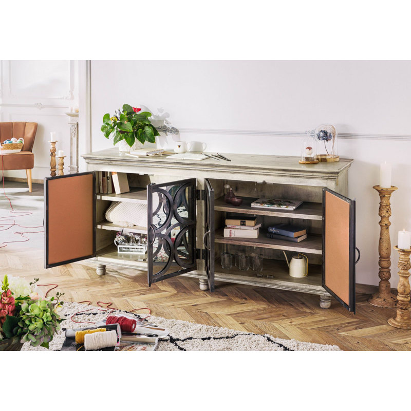 183cm Solid Wood Sideboard, Grey