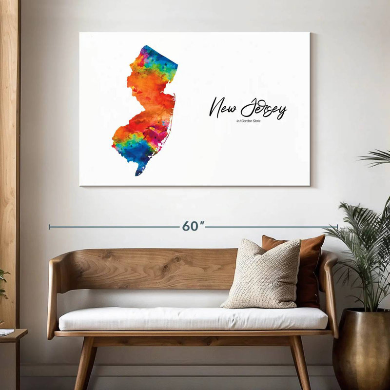 Garden State, New Jersey, Aliaz, H 32 po x l 48 po