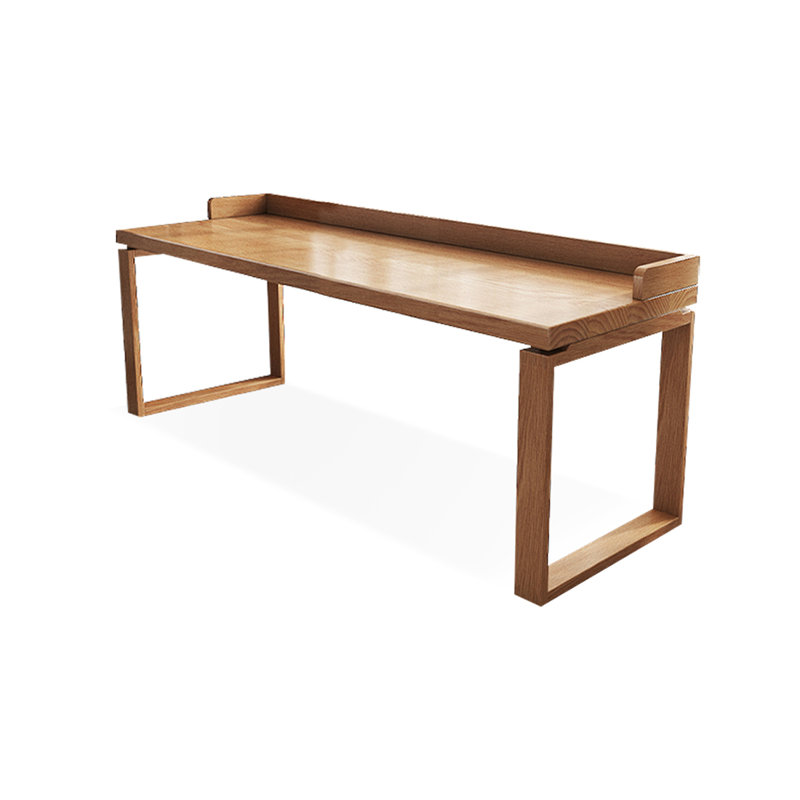 Bureau rectangulaire brun en bois massif, H 29,53 po x l 55,12 po x P 27,56 po