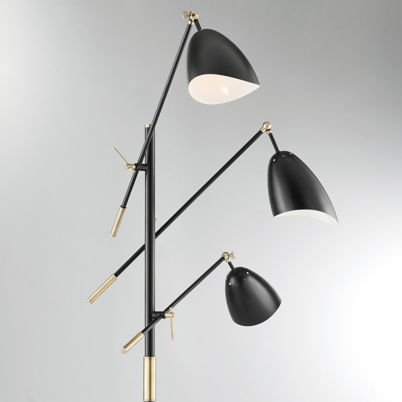 Lampe sur pied à trois lumières 67,5 po Bradan Tanko Tree, Noir