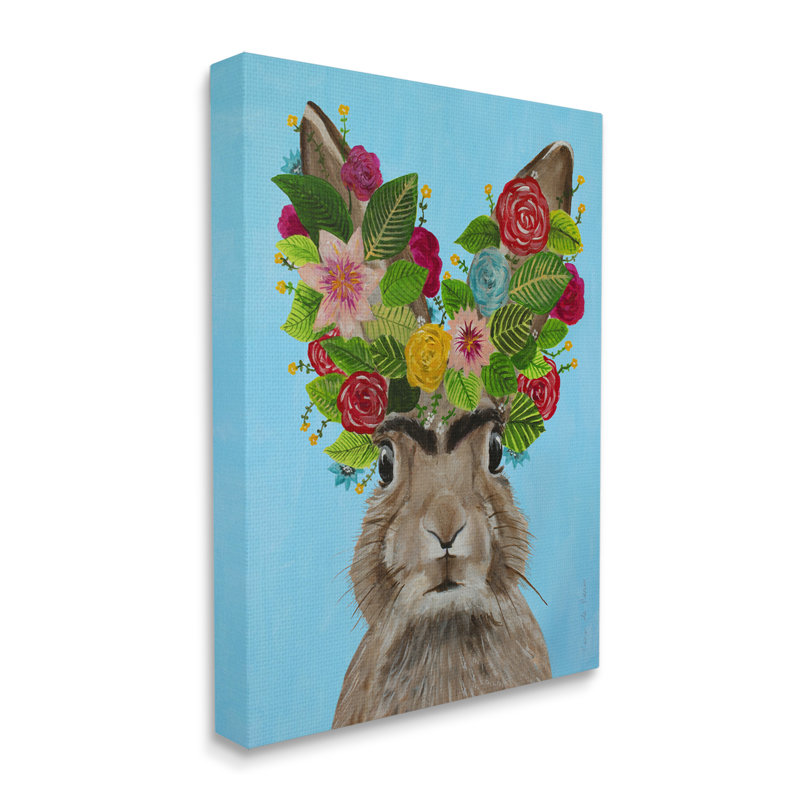 «Brown Bunny Rabbit Ears» par Coco de Paris - Peinture, Toile tendue, H 30 po x l 24 po x P 1,5 po