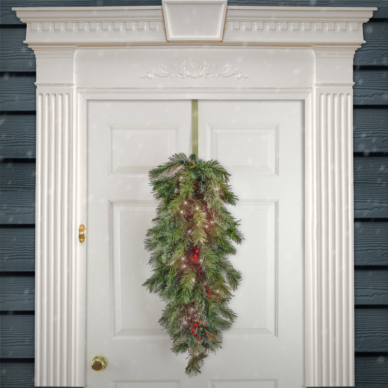 The Holiday Aisle® 36" Glistening Pine Teardrop with LED Lights