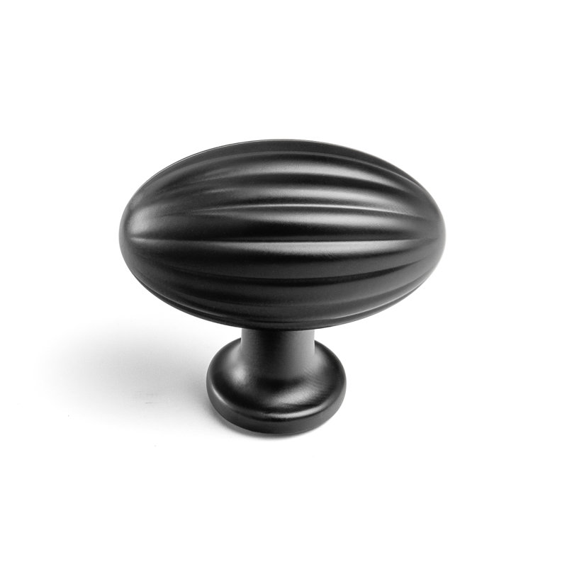 Forme ovale avec bouton rayé, Noir