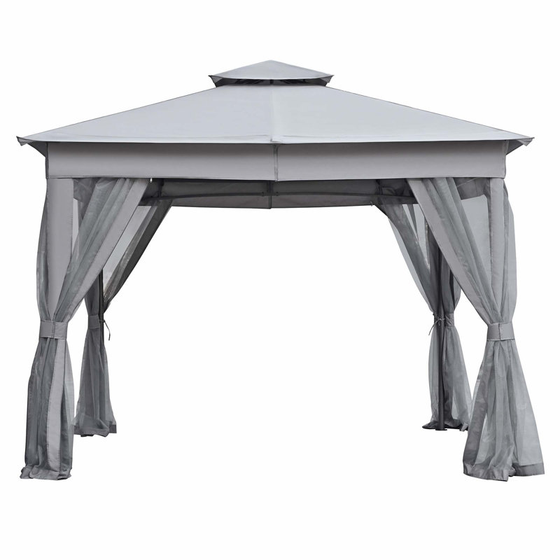 Tente d'extérieur avec double toit et moustiquaire, Gris