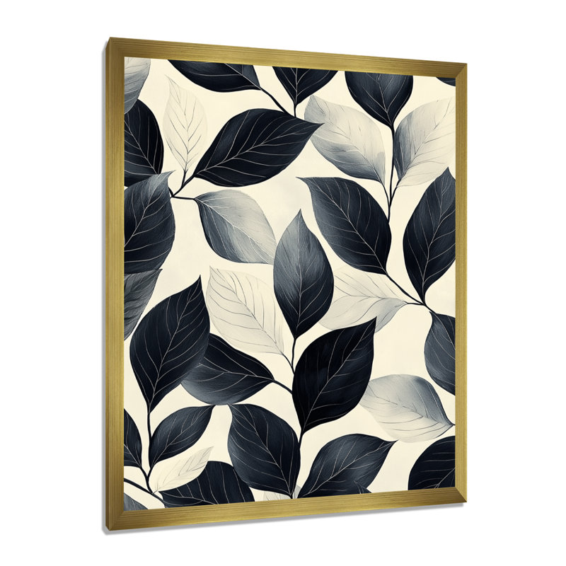 Roni - art mural floral, H 20 po x l 12 po, Reproduction encadrée sans passe-partout, Doré