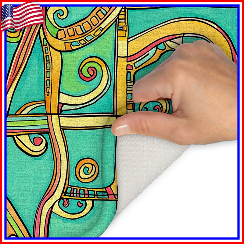 Tapis de bain abstrait, L 24 po x L 17 po