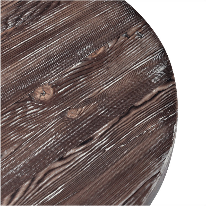  Round End Table Aged Brown