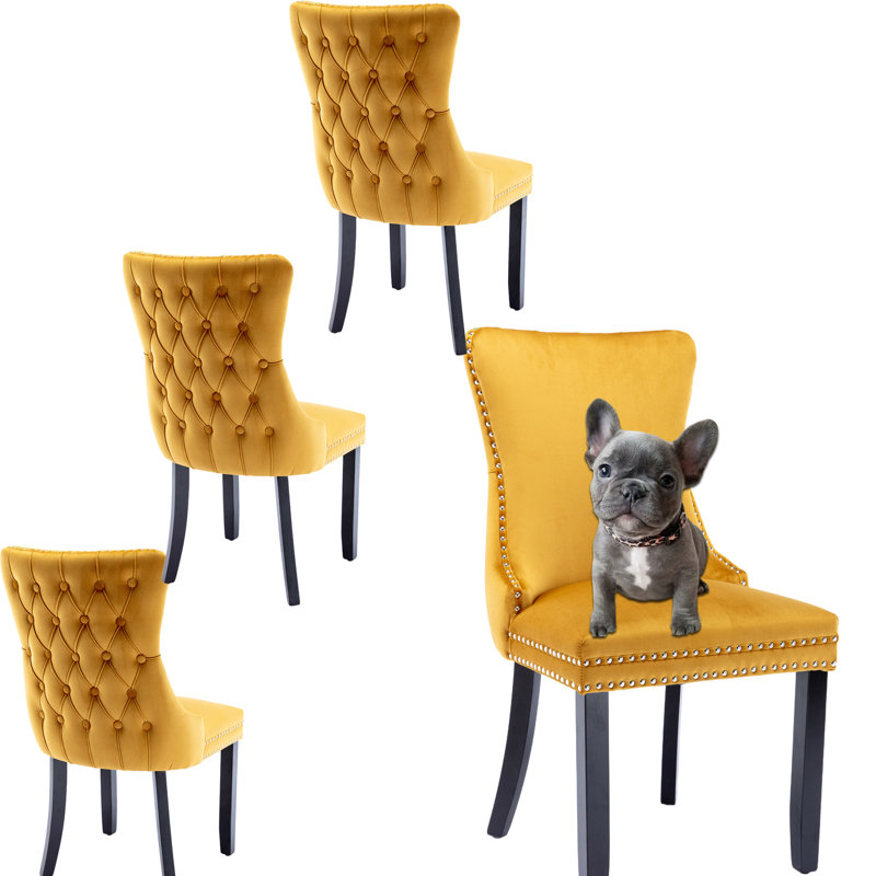 Upholstered Dining Chair, Yellow