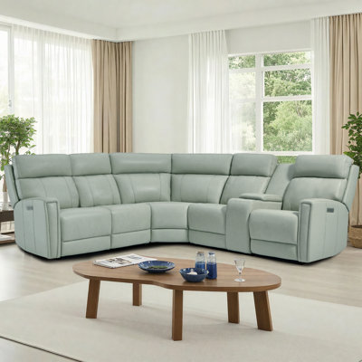 Canapé modulaire inclinable en cuir 116 po, 2 fauteuils inclinables électriques, appui-tête zéro gravité et électrique