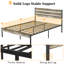 Base de lit pleine grandeur en métal avec tête et pied de lit en bois Alicia, lit plateforme rustique industriel avec support en acier robuste, aucun sommier requis, rangement sous le lit, sommier anti-bruit, gris ardoise-1830588108-1758276668