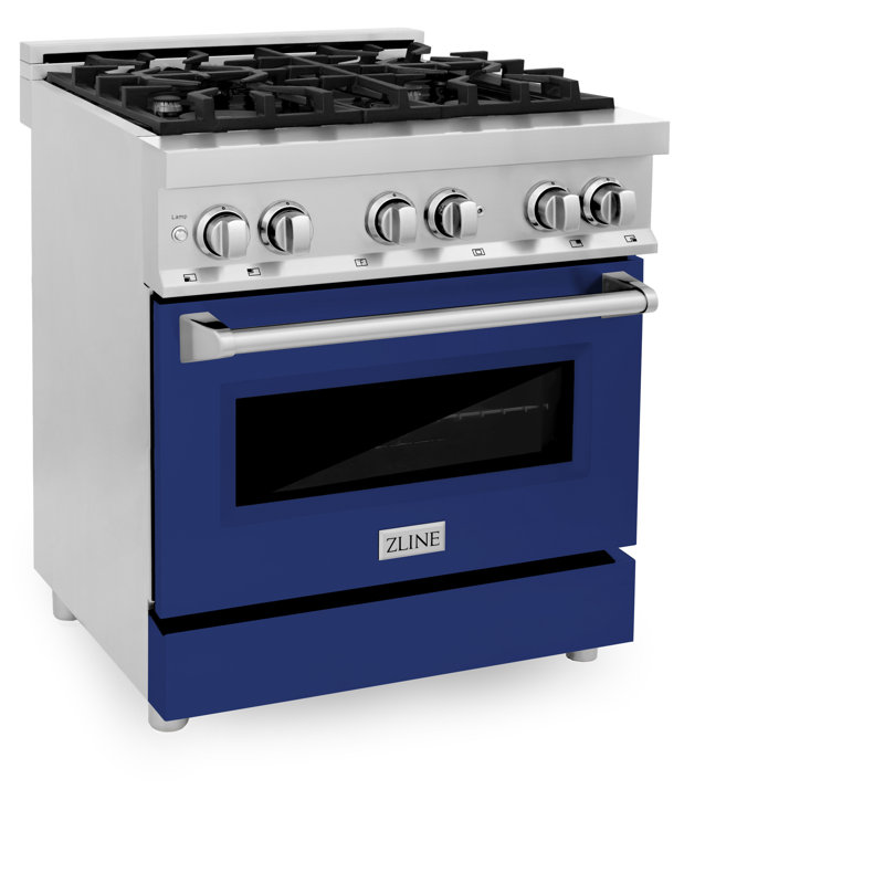 ZLINE 30" Legacy Dual Fuel Range, Blue Gloss Stainless Steel