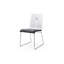 Ensemble de deux chaises d'appoint de salle à manger rembourrées en similicuir noir et argent-1502979519