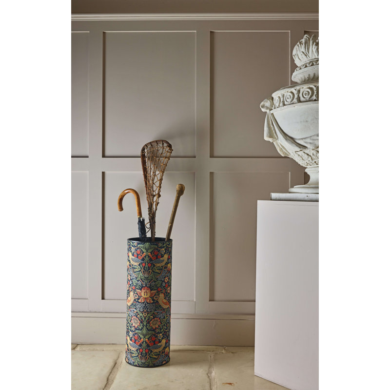 Strawberry Thief Tapestry Umbrella Stand , Black Floral, 60cmH x 22cmW