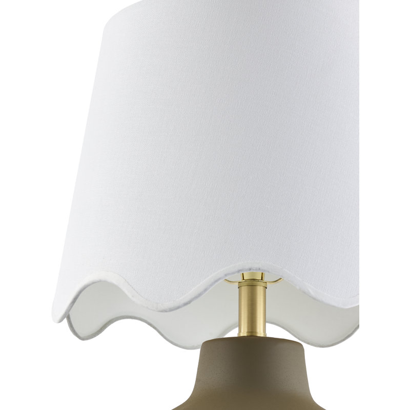 Ganza Table Lamp, Dark Green, White