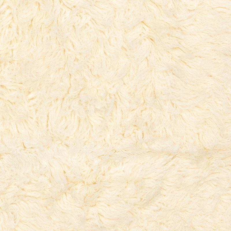Natural Ivory Wool Handmade Rectangular Shag Rug, 5' x 7'