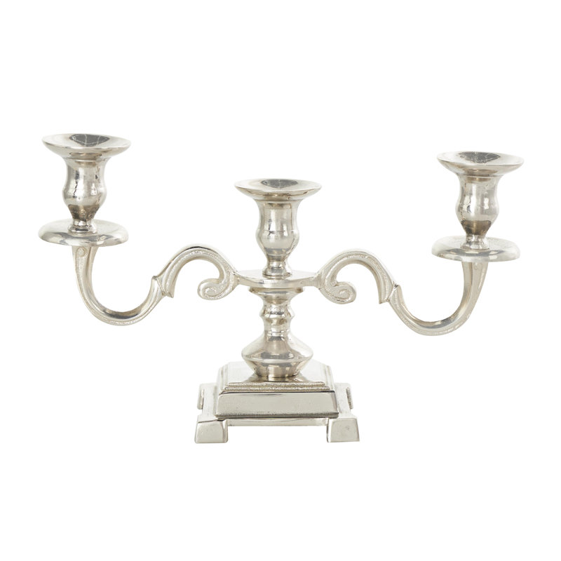 Bougeoir décoratif en aluminium et aluminium, Argent
