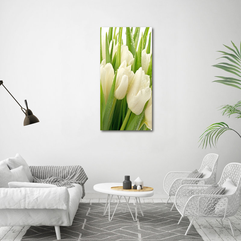 White Tulips - Wrapped Canvas Print