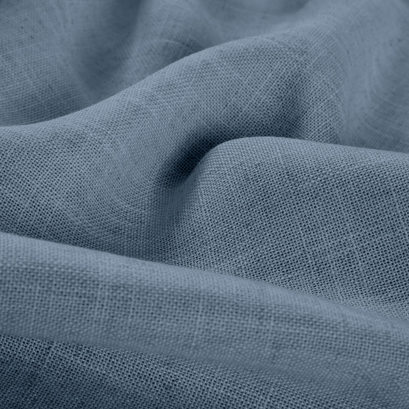 Rideau obscurcissant en mélange de lin et polyester Byoung, Bleu, L 52 po x L 108 po