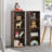 8-Tier Media Tower Rack, CD DVD Slim Storage Cabinet With Adjustable Shelves, Tall Narrow Bookcase Display Bookshelf For Home Office,Multi-Functional Double-Decker Bookcase-1923379047