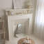 Foyer autoportant en bois manufacturé beige-95659481